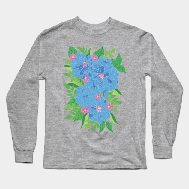 BRIGHT BOLD BOUQUET Long Sleeve T-Shirt by Gemello Prints